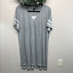 NWT Kensie Sleep Shirt Nightgown Short Sleeve Heather Gray L